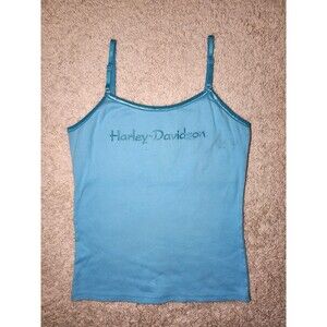 Vintage Harley-Davidson Women’s Tank Top Paris Graphic Texas Blue Sleeveless
